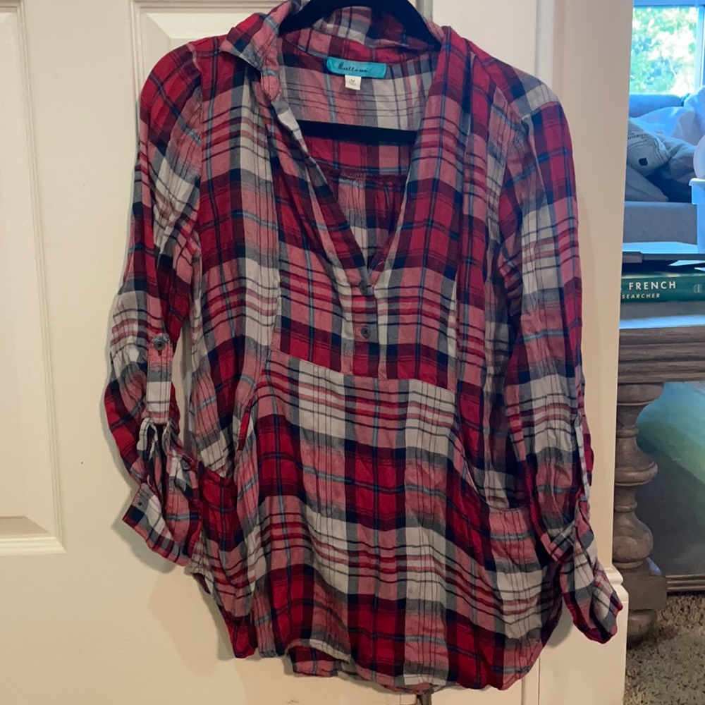 Long sleeve flannel blouse